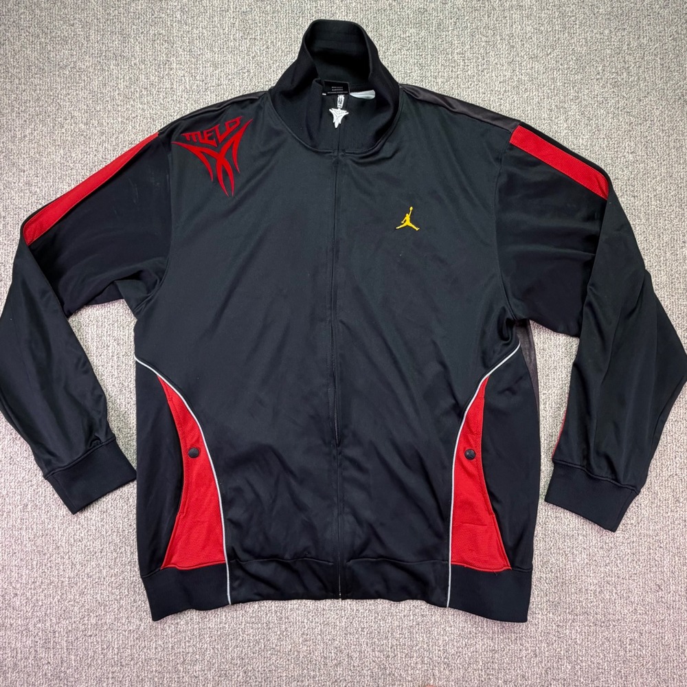 Vintage Jordan Melo Carmelo Anthony Track Jacket Mens Large Black Full Zip